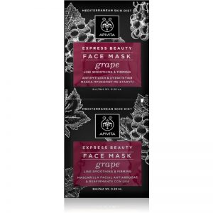 Apivita Express Beauty Grape odnawiająca i wygładzająca maseczka do twarzy 2×8 ml
