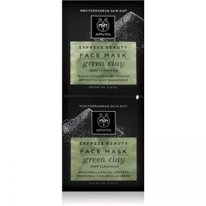 Apivita Express Beauty Green Clay maska głęboko oczyszczająca rozjaśniający 2×8 ml