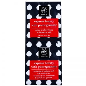 Apivita Express Beauty Pomegranate maseczka rewitalizująca i rozjaśniająca 2 x 8 ml