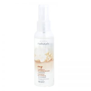Avon Naturals Fragrance orzeźwiający spray do ciała z wanilią i drzewem sandałowym 100 ml