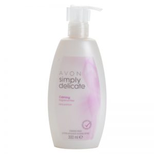 Avon Simply Delicate kojący, kremowy, nieperfumowany żel do higieny intymnej 300 ml
