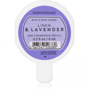 Bath & Body Works Linen & Lavender odświeżacz do samochodu napełnienie 6 ml