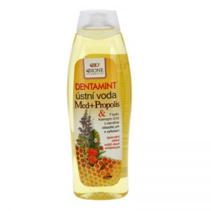Bione Cosmetics Dentamint płyn do płukania jamy ustnej miód + propolis 500 ml