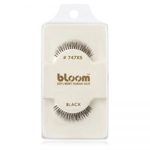 Bloom Natural naklejane sztuczne rzęsy z naturalnych włosów No. 747XS (Black) 1 cm