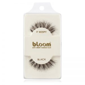 Bloom Natural naklejane sztuczne rzęsy z naturalnych włosów (Wispy, Black) 1 cm