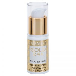 Dermika Gold 24k Total Benefit luksusowy krem odmładzający do okolic oczu 15 ml