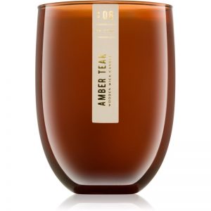 DW Home Amber Teak świeczka zapachowa z drewnianym knotem 436 g
