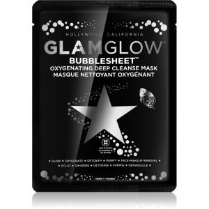Glam Glow Bubblesheet oczyszczają maska w płacie z węglem aktywnymc rozjaśniający 1 szt.