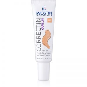 Iwostin Capillin Correctin trwale kryjący fluid wzmacniający do skóry naczynkowej SPF 30 odcień Light 30 ml