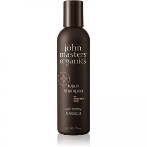 John Masters Organics Honey & Hibiscus szampon odbudowujący włosy do włosów zniszczonych 177 ml