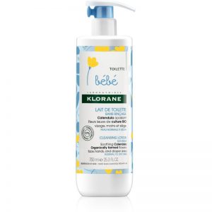 Klorane Bébé Calendula oczyszczające mleczko bez spłukiwania do skóry normalnej i suchej 750 ml