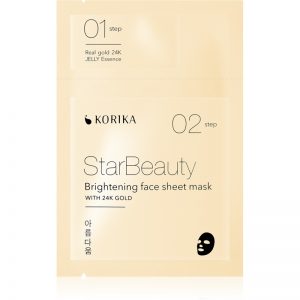 KORIKA StarBeauty maska rozświetlająca w płacie z 24-karatowym złotem 3 g + 25 g