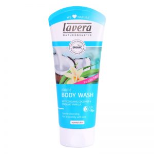Lavera Exotic delikatny żel pod prysznic bez parabenów kokos i wanilia 200 ml
