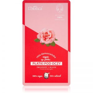 L’biotica Vegan Rose maseczka rozjaśniająca do okolic oczu 2 szt.