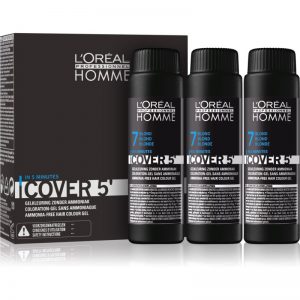L’Oréal Professionnel Homme Cover 5′ tonująca farba do włosów 3 szt. odcień 7 Blond 3×50 ml