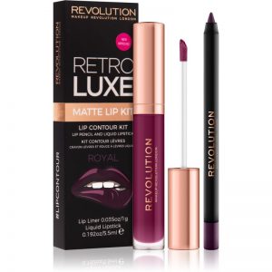 Makeup Revolution Retro Luxe zestaw matujący do ust odcień Royal 5,5 ml