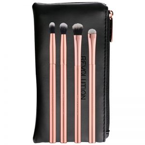 Makeup Revolution Ultra Metals Go pędzle w opakowaniu podróżnym do oczu 4 szt.
