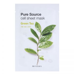 Missha Pure Source maseczka płócienna o działaniu łagodzącym Green Tea 21 g