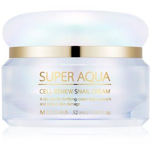 Missha Super Aqua Cell Renew Snail krem na dzień ujędrniający kontury twarzy z ekstraktem ze śluzu ślimaka 52 ml