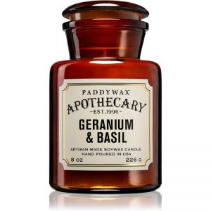 Paddywax Apothecary Geranium & Basil świeczka zapachowa 226 g