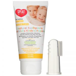 Splat Baby naturalna pasta do zębów dla dzieci z szczoteczką do masażu smak Vanilla 40 ml