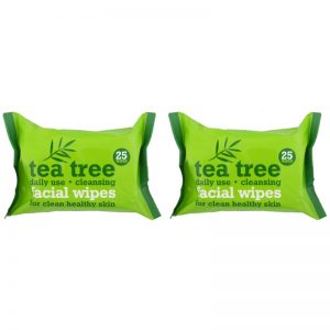 Tea Tree Facial Wipes chusteczki pielęgnacyjne do twarzy 2× 25 szt.