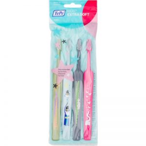 TePe Kids szczoteczki do zębów dla dzieci Extrasoft 4 sztuki 4 szt.