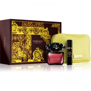 Versace Crystal Noir zestaw upominkowy I. dla kobiet woda toaletowa 90 ml + woda toaletowa 10 ml + torebka kosmetyczna 1 ks