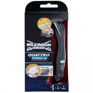 Wilkinson Sword Quattro Titanium Precision trymetr i maszynka do golenia na mokro