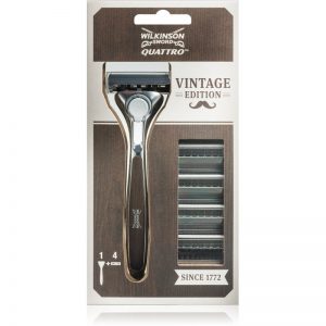 Wilkinson Sword Quattro Vintage Edition maszynka do golenia zapasowe ostrza 4 szt.
