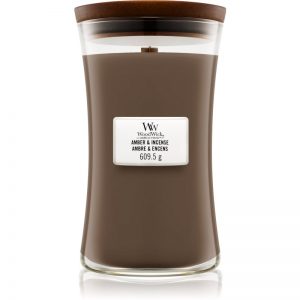 Woodwick Amber & Incense świeczka zapachowa z drewnianym knotem 609,5 g