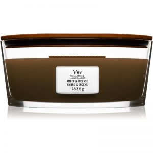 Woodwick Amber & Incense świeczka zapachowa z drewnianym knotem (hearthwick) 453,6 g