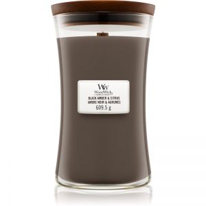 Woodwick Black Amber & Citrus świeczka zapachowa duża 609,5 g