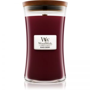 Woodwick Black Cherry świeczka zapachowa z drewnianym knotem 609,5 g