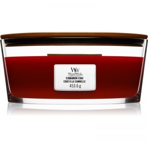 Woodwick Cinnamon Chai świeczka zapachowa z drewnianym knotem (hearthwick) 453,6 g