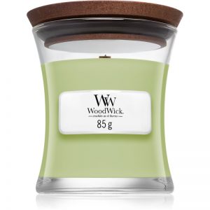 Woodwick Fig Leaf & Tuberose świeczka zapachowa z drewnianym knotem 85 g