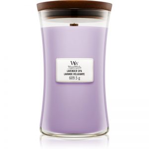 Woodwick Lavender Spa świeczka zapachowa z drewnianym knotem 609,5 g