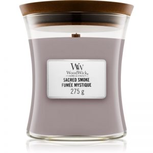 Woodwick Sacred Smoke świeczka zapachowa z drewnianym knotem 275 g