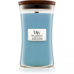 Woodwick Sea Salt & Cotton świeczka zapachowa z drewnianym knotem 609,5 g