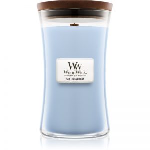 Woodwick Soft Chambray świeczka zapachowa z drewnianym knotem 609,5 g