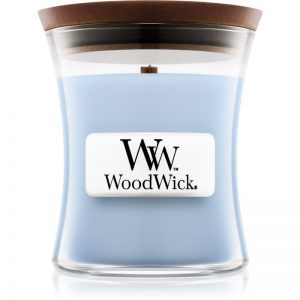 Woodwick Soft Chambray świeczka zapachowa z drewnianym knotem 85 g