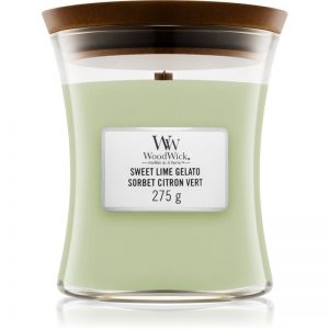 Woodwick Sweet Lime Gelato świeczka zapachowa z drewnianym knotem 275 g