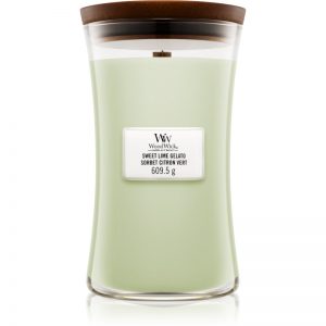 Woodwick Sweet Lime Gelato świeczka zapachowa z drewnianym knotem 609,5 g