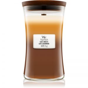 Woodwick Trilogy Café Sweets świeczka zapachowa z drewnianym knotem 609,5 g
