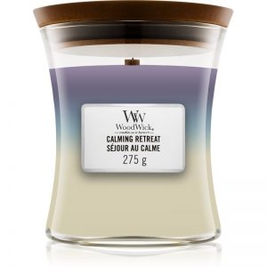 Woodwick Trilogy Calming Retreat świeczka zapachowa z drewnianym knotem 275 g