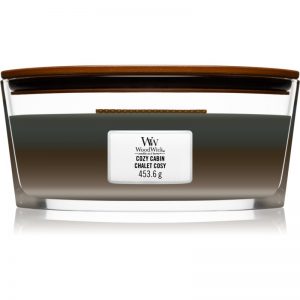 Woodwick Trilogy Cozy Cabin świeczka zapachowa z drewnianym knotem (hearthwick) 453,6 g