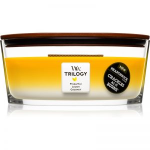 Woodwick Trilogy Fruits of Summer świeczka zapachowa z drewnianym knotem (hearthwick) 453,6 g