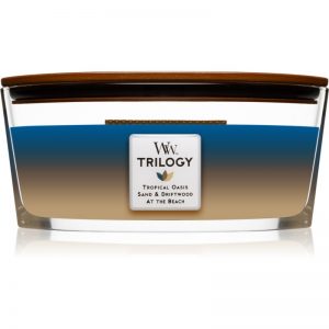 Woodwick Trilogy Nautical Escape świeczka zapachowa z drewnianym knotem (hearthwick) 453,6 g