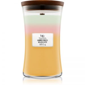 Woodwick Trilogy Summer Sweets świeczka zapachowa z drewnianym knotem 609,5 g