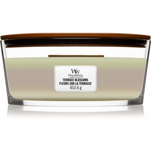 Woodwick Trilogy Terrace Blossoms świeczka zapachowa z drewnianym knotem (hearthwick) 453,6 g